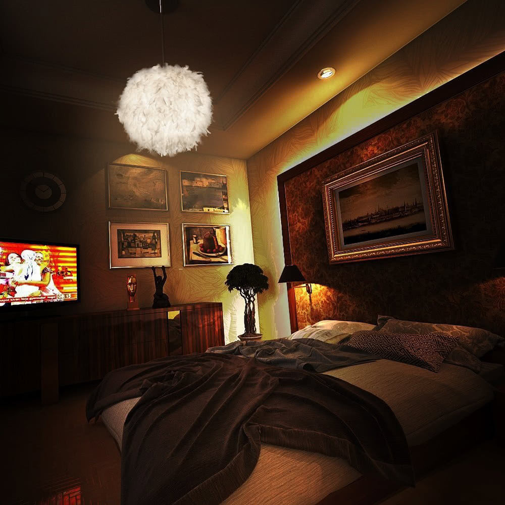 Feather Ball Lamp Droplight